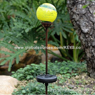 Colorful LED yellow glass ball solar garden landscape light